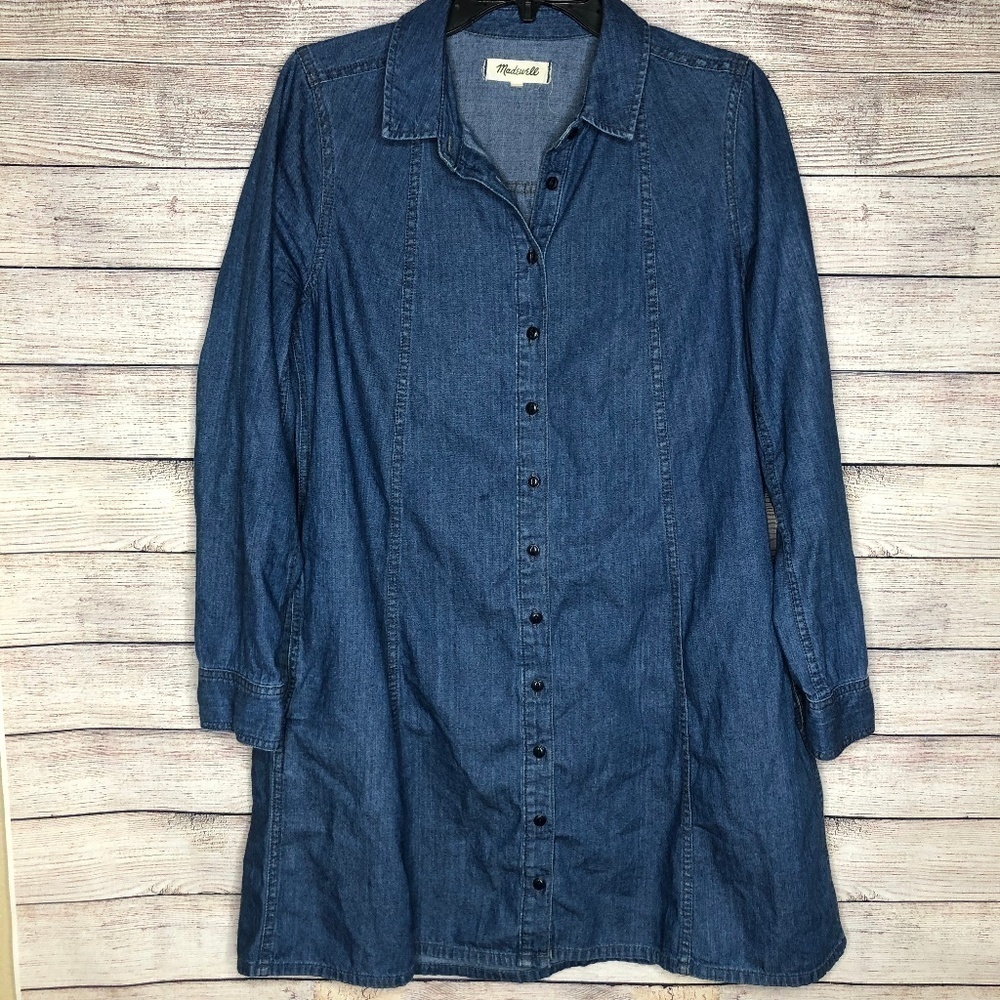Madewell Denim Long Sleeve Shirtdress Size M - Picture 6 of 6
